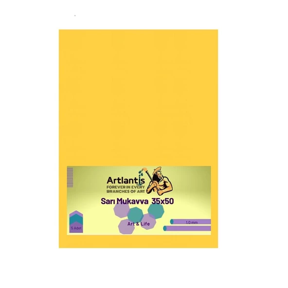 Sarı Renkli Mukavva 35x50 5 Adet Artlantis Renkli Mukavva 5 Adet ürün görseli 1