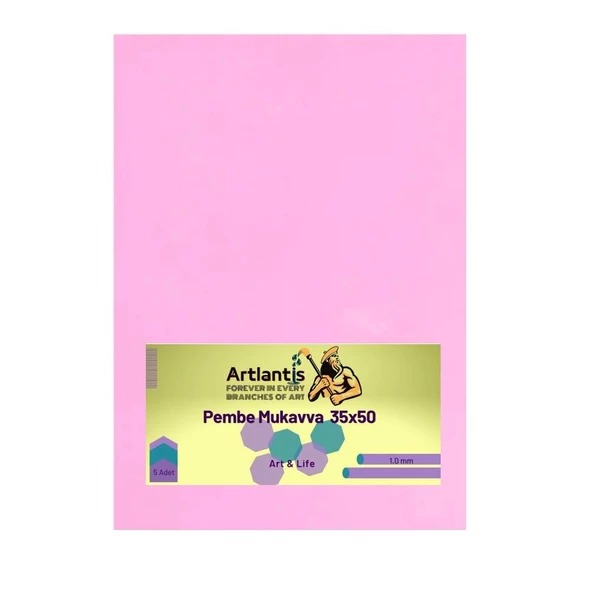 Pembe Renkli Mukavva 35x50 5 Adet Artlantis Renkli Mukavva 5 Adet ürün görseli 1
