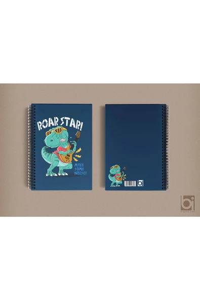 Roar Star Dinazor A5 Çizgisiz Spiralli Defter Bigelio ürün görseli 1