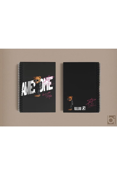 Awesome Style Ayıcık A5 Çizgisiz Spiralli Defter Bigelio ürün görseli 1