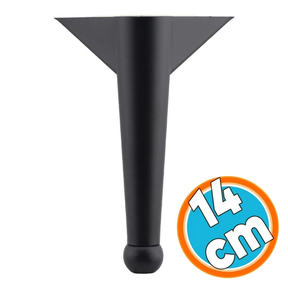 Mobilya Yükseltici Kanepe Sehpa TV Ünitesi Koltuk Ayağı Ayakları 14 cm Plastik Siyah Renk Baza Ayak ürün görseli 1