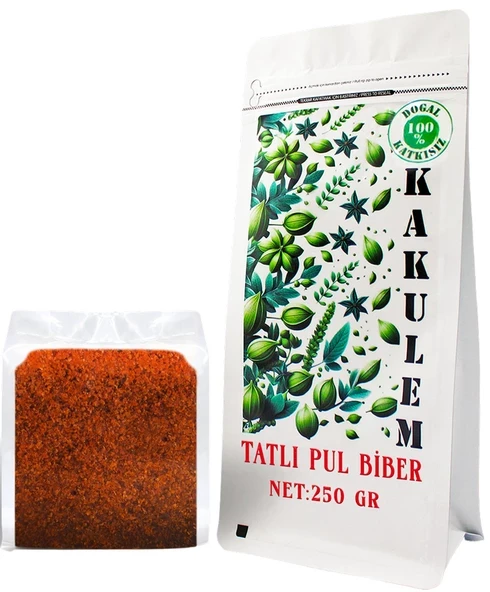 KAKULEM SERTİFİKALI Güneşte Kurutulmuş Tatlı Pul Biber 250 GR ürün görseli 1