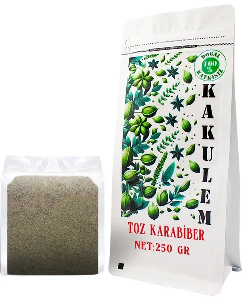 KAKULEM SERTİFİKALI Taze Çekilen Öğütülmüş Toz Karabiber 250 GR ürün görseli 1