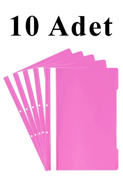 10 Adet A4 Pembe Telli Dosya 1 Paket Ekonomik Kaliteli Telli Dosya Ofis Büro Okul ürün görseli 1