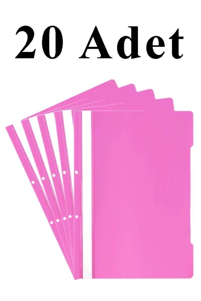 20 Adet A4 Pembe Telli Dosya 1 Paket Ekonomik Kaliteli Telli Dosya Ofis Büro Okul ürün görseli 1