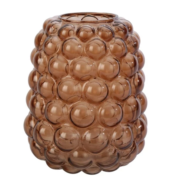 Crearthome Bronz Kabarcık Büyük Boy Dekoratif Cam Vazo 21*21*25 cm AK.JK0043 ürün görseli 1