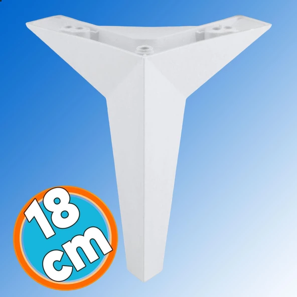 Mobilya Yükseltici Kanepe Sehpa TV Ünitesi Koltuk Ayağı 18 cm Beyaz Baza Ayak ürün görseli 1