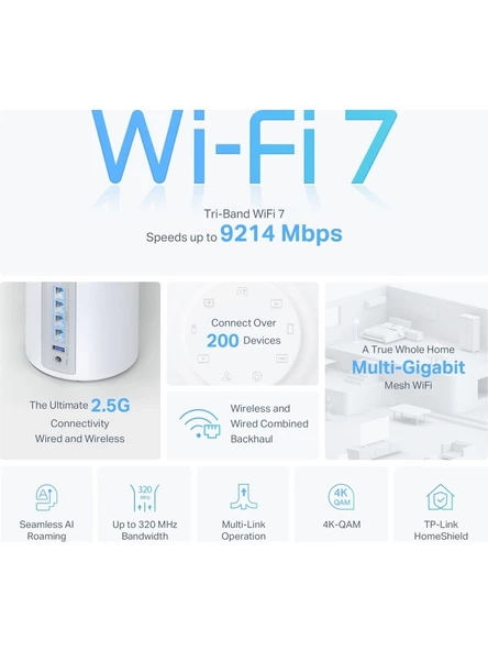TP-Link Deco BE65 9300 Mbps Mesh Wi-Fi Sistemi (Tekli) - Resim 4