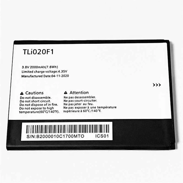 Alcatel Pop Star Pixi 4 Pil Batarya 5022-5022D-5022X-Tli020F1 ürün görseli 1