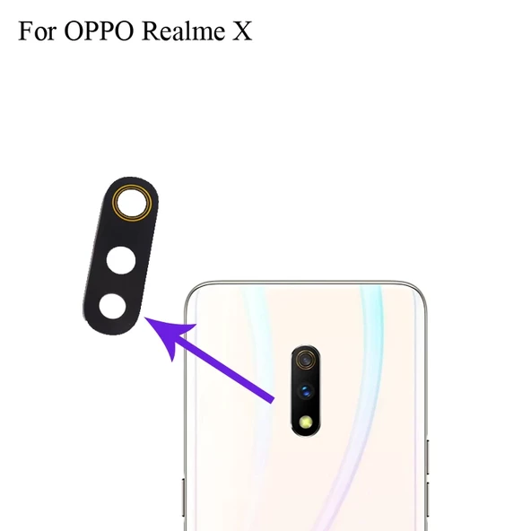 Realme X Arka Kamera Camı Lensi (Çıtasız Sadece Cam) ürün görseli 1