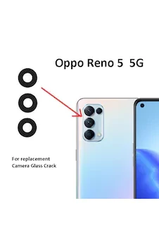 Oppo Reno 5 Pro Plus Arka Kamera Camı Lensi (Çıtasız Cam) ürün görseli 1