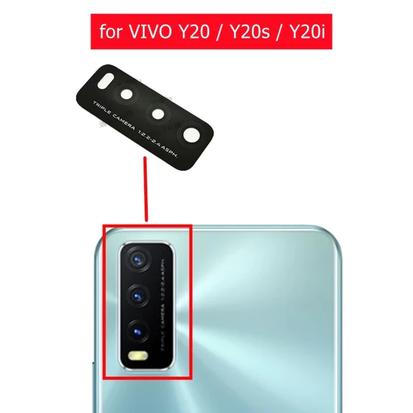 Vivo Y20İ Arka Kamera Camı Lensi (Çıtasız Sadece Cam) ürün görseli 1