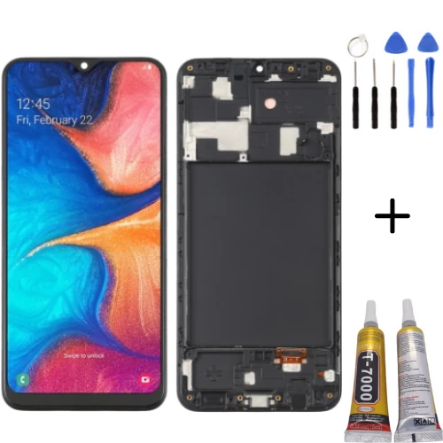 TE Samsung A20 A205F Uyumlu OLED Çıtalı Lcd Ekran + Montaj Kiti ürün görseli 1