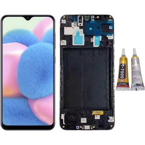 TE Samsung A30S A307F Uyumlu OLED Çıtalı Lcd Ekran + B7000 ürün görseli 1