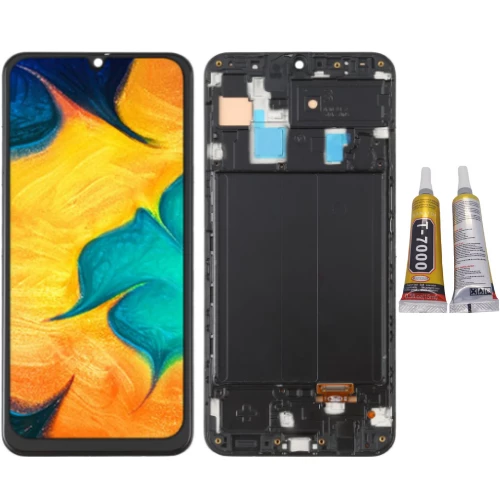 TE Samsung A30 A305F Uyumlu OLED Çıtalı Lcd Ekran + B7000 ürün görseli 1