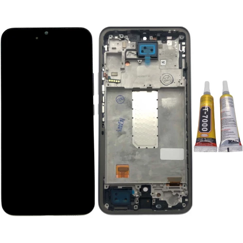 TE Samsung A34 5G A346F Uyumlu Çıtalı Lcd Ekran Siyah + B7000 ürün görseli 1