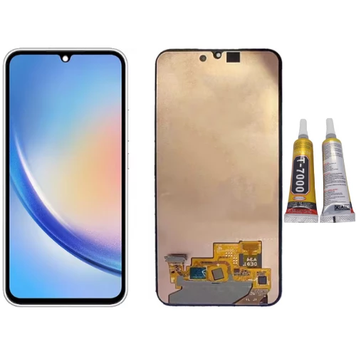 TE Samsung A34 5G A346F Uyumlu OLED Lcd Ekran Siyah + B7000 ürün görseli 1