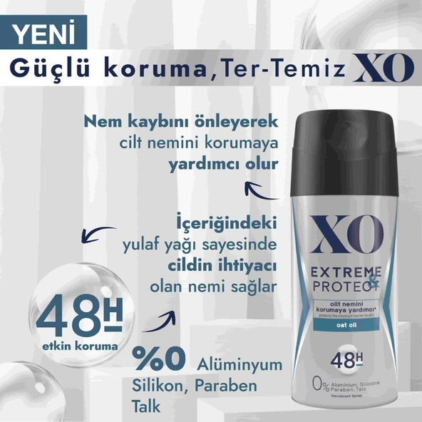 Xo Extreme & Protect Men Deodorant 150 ml - Resim 2