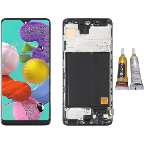 TE Samsung A51 A515F Uyumlu OLED Çıtalı Lcd Ekran + B7000 ürün görseli 1