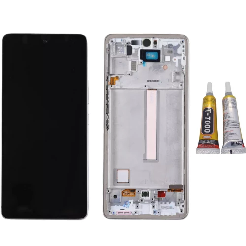 TE Samsung A53 5G A536F Uyumlu Çıtalı Lcd Ekran Beyaz + B7000 ürün görseli 1