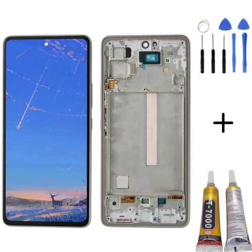 TE Samsung A53 5G A536F Uyumlu OLED Çıtalı Lcd Ekran Beyaz ürün görseli 1