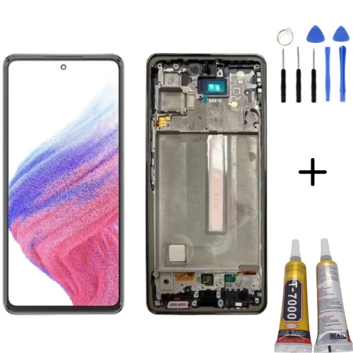 TE Samsung A53 5G A536F Uyumlu Çıtalı Lcd Ekran Servis Siyah ürün görseli 1