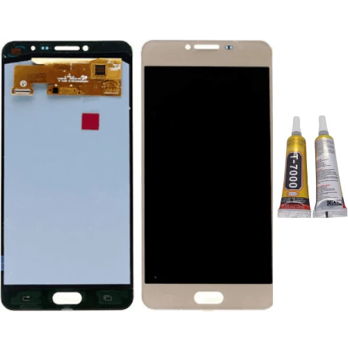 TE Samsung C7 C7000 Uyumlu Lcd Ekran Dokunmatik Gold + B7000 ürün görseli 1