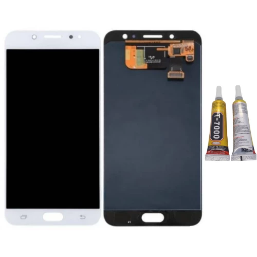 TE Samsung C8 C7100 Uyumlu Lcd Ekran Servis Beyaz + B7000 ürün görseli 1