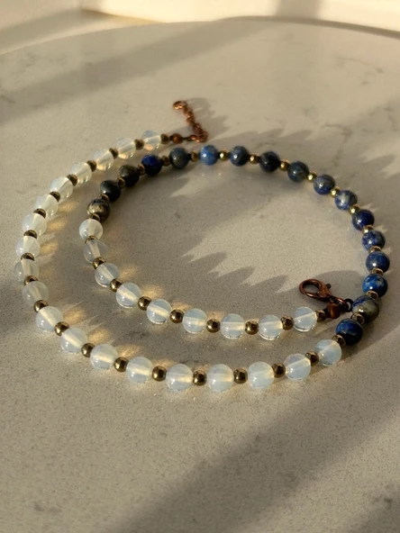 Lapis lazuli Opal kolye ürün görseli 1