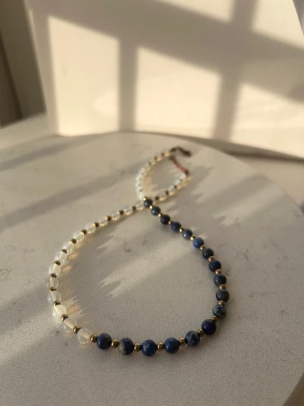 Lapis lazuli Opal kolye - Resim 2