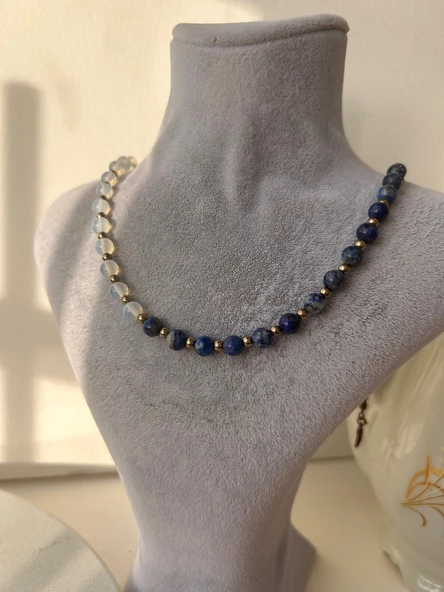 Lapis lazuli Opal kolye - Resim 6
