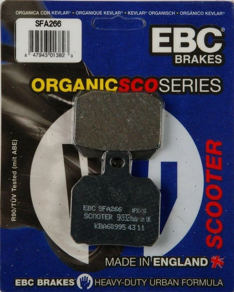 Ebc Sfa266 2000-2004 Piaggio X9 250 Uyumlu Ön Fren Balatası (Arka Teker 13'') Organik Balata ürün görseli 1
