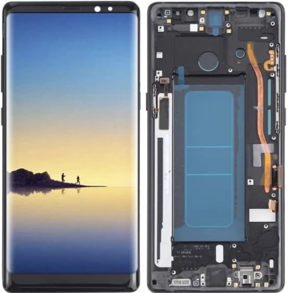 TE Samsung Note 8 N950 Uyumlu Çıtalı Lcd Ekran Servis Siyah ürün görseli 1