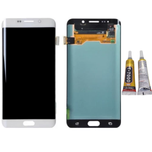 TE Samsung S6 Edge G925 Uyumlu Lcd Ekran Beyaz + B7000 ürün görseli 1