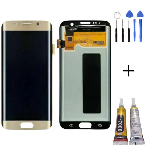 TE Samsung S7 Edge G935F Uyumlu Lcd Ekran Gold + Montaj Kiti ürün görseli 1