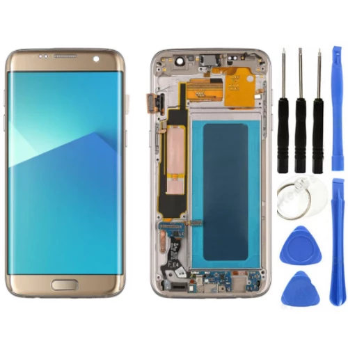TE Samsung S7 Edge G935F Uyumlu Çıtalı OLED Lcd Ekran Gold ürün görseli 1