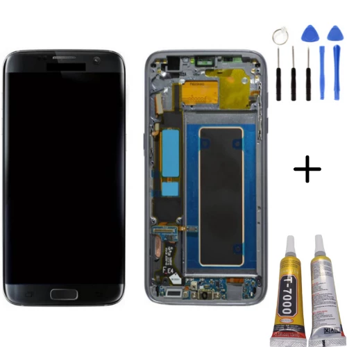 TE Samsung S7 Edge G935F Uyumlu Çıtalı OLED Lcd Ekran Siyah ürün görseli 1