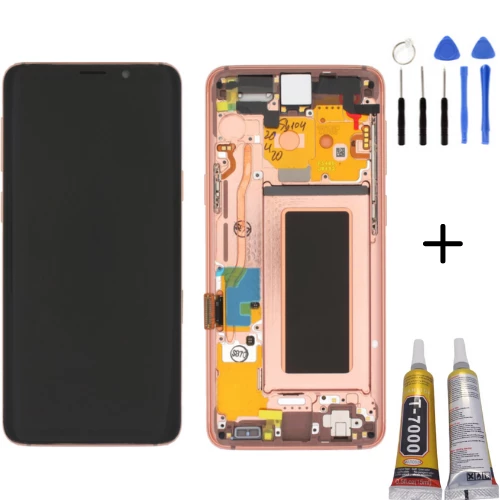 TE Samsung S9 G960F Uyumlu Çıtalı A Kalite Lcd Ekran Gold Full Set ürün görseli 1
