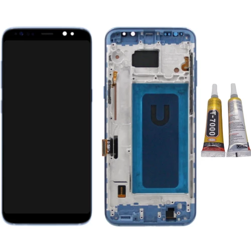 TE Samsung S8 Plus G955F Uyumlu Çıtalı Lcd Ekran Mavi + B7000 ürün görseli 1