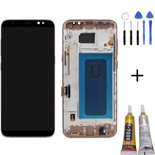 TE Samsung S8 Plus G955F Uyumlu Çıtalı OLED Lcd Ekran Gold ürün görseli 1