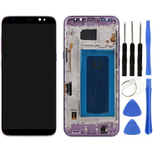 TE Samsung S8 Plus G955F Uyumlu Çıtalı Lcd Ekran Servis Mor ürün görseli 1