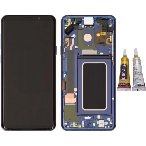 TE Samsung S9 Plus G965 Uyumlu Çıtalı Lcd Ekran Mavi + B7000 ürün görseli 1
