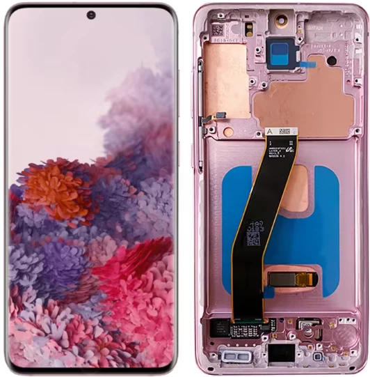 TE Samsung S20 G980F Uyumlu Çıtalı Lcd Ekran Servis Kırmızı ürün görseli 1