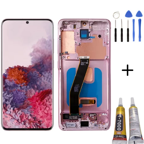 TE Samsung S20 G981 Uyumlu Çıtalı A Kalite Lcd Ekran Kırmızı ürün görseli 1