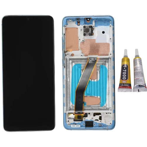 TE Samsung S20 G981 Uyumlu Çıtalı OLED Lcd Ekran Mavi + B7000 ürün görseli 1