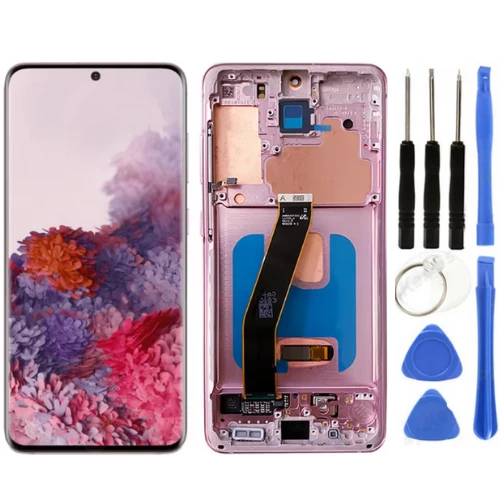 TE Samsung S20 G981 Uyumlu Çıtalı Lcd Ekran Servis Kırmızı ürün görseli 1