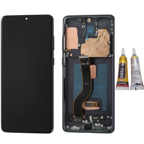 TE Samsung S20 Plus G985 Uyumlu Çıtalı Lcd Ekran Siyah + B7000 ürün görseli 1