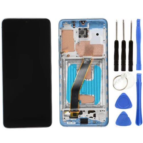 TE Samsung S20 G981 Uyumlu Çıtalı Lcd Ekran Servis Mavi ürün görseli 1