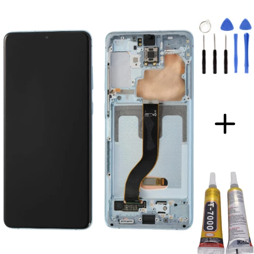 TE Samsung S20 Plus G985 Uyumlu Çıtalı Lcd Ekran Servis Açık Mavi ürün görseli 1