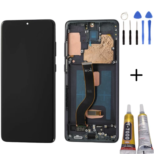 TE Samsung S20 Plus G986 Uyumlu Çıtalı A Kalite Lcd Ekran Siyah ürün görseli 1